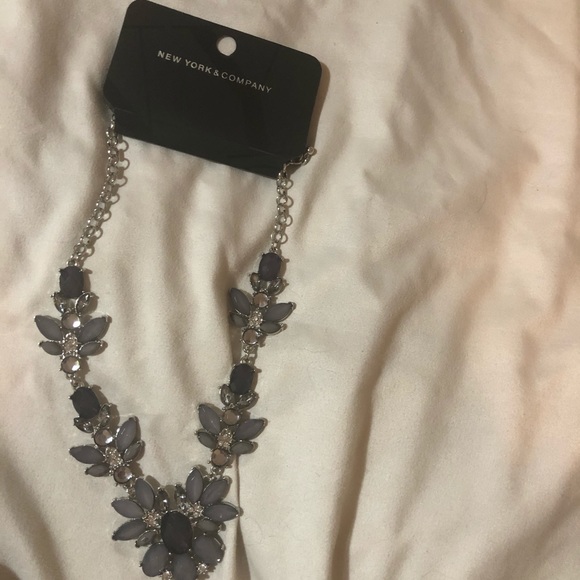 New York & Company Statement Necklace- Gray - Picture 2 of 6